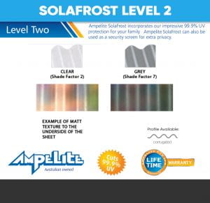 High UV Protection Ampelite Lvl 2 Polycarbonate Roofing