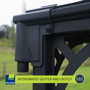Palermo DIY Gazebo Integrated Gutter and Outlet