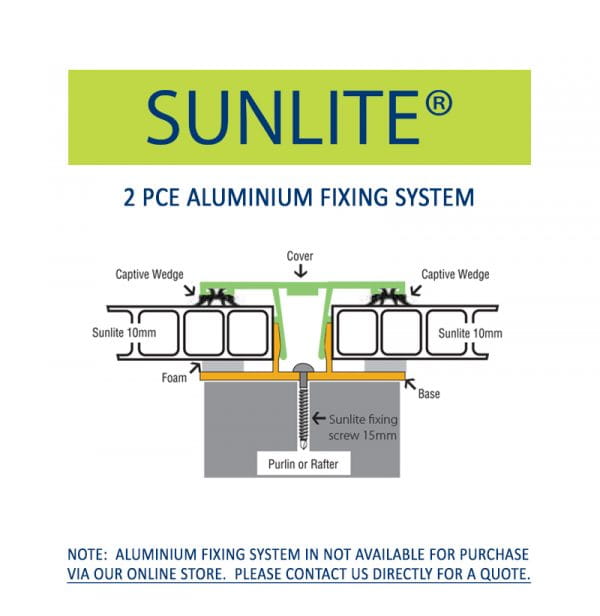 Sunlite 10mm Twinwall Polycarbonate Aluminum Fixing System