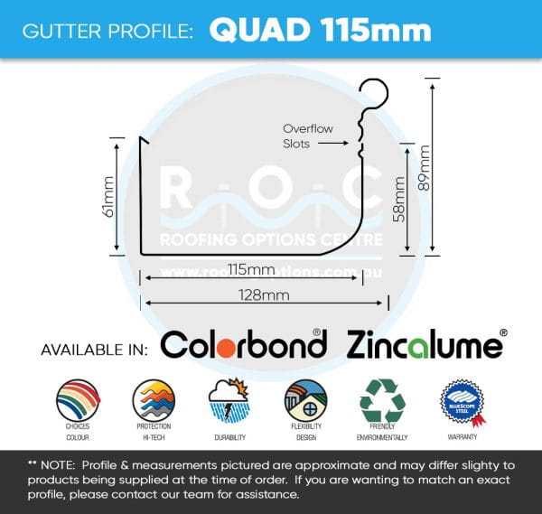 COLORBOND® Quad 115mm Gutter
