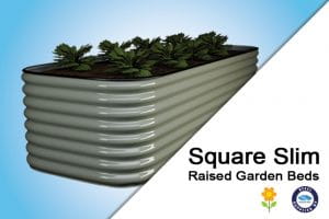 Square Slim Raised Garden Bed in Cove