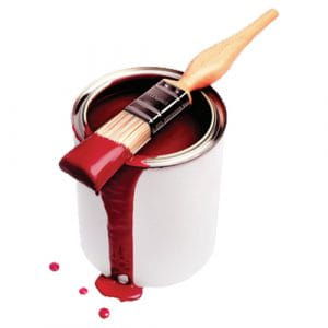Red Paint Bucket with Brush